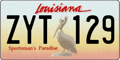 LA license plate ZYT129