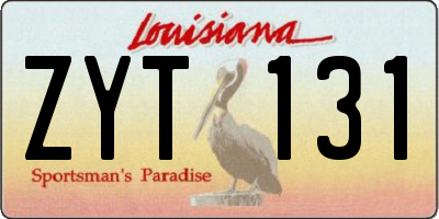 LA license plate ZYT131