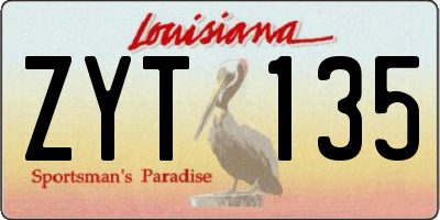 LA license plate ZYT135