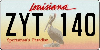 LA license plate ZYT140