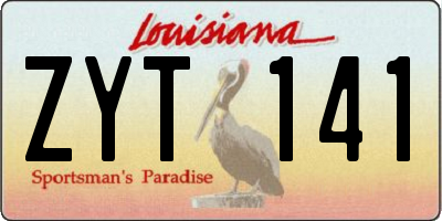 LA license plate ZYT141