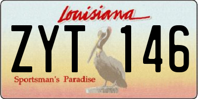 LA license plate ZYT146