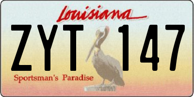 LA license plate ZYT147