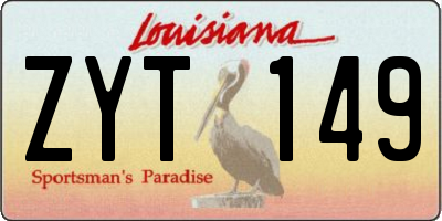LA license plate ZYT149