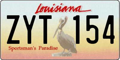 LA license plate ZYT154