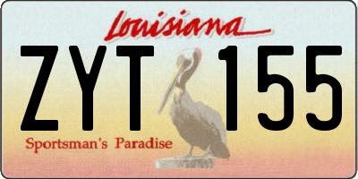 LA license plate ZYT155
