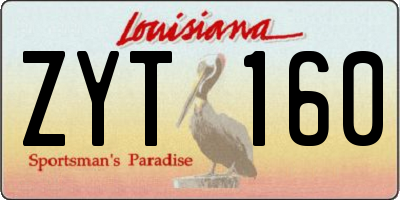 LA license plate ZYT160