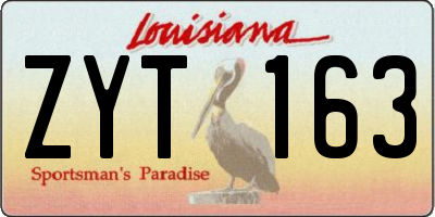 LA license plate ZYT163