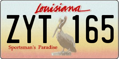 LA license plate ZYT165