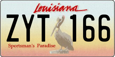 LA license plate ZYT166