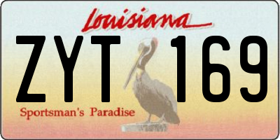 LA license plate ZYT169