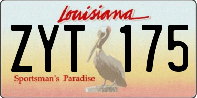 LA license plate ZYT175