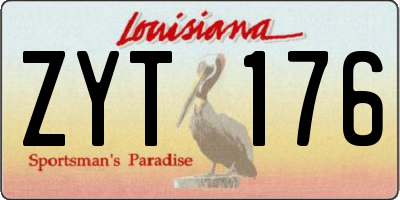 LA license plate ZYT176