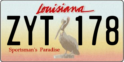 LA license plate ZYT178