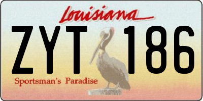 LA license plate ZYT186