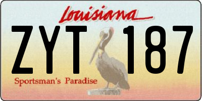 LA license plate ZYT187