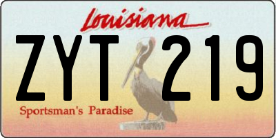 LA license plate ZYT219