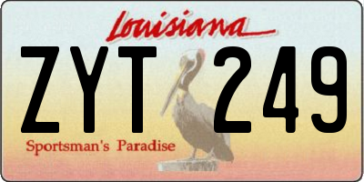LA license plate ZYT249