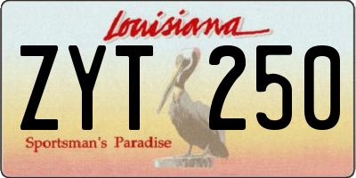LA license plate ZYT250