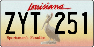 LA license plate ZYT251