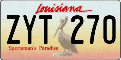 LA license plate ZYT270