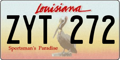 LA license plate ZYT272