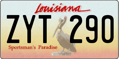 LA license plate ZYT290
