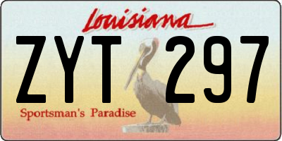 LA license plate ZYT297