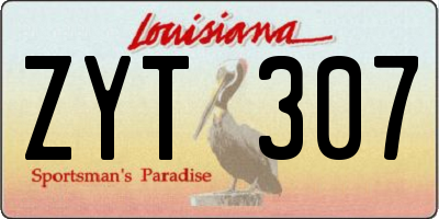 LA license plate ZYT307