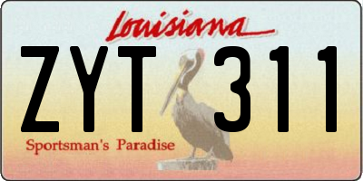 LA license plate ZYT311