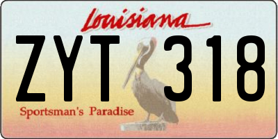 LA license plate ZYT318