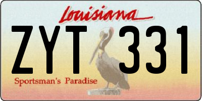 LA license plate ZYT331