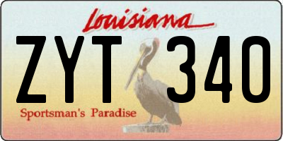 LA license plate ZYT340