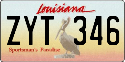 LA license plate ZYT346