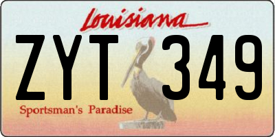 LA license plate ZYT349