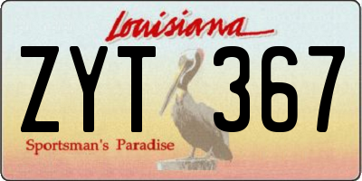 LA license plate ZYT367