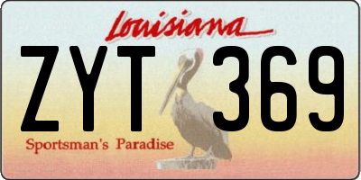 LA license plate ZYT369