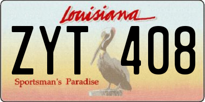 LA license plate ZYT408