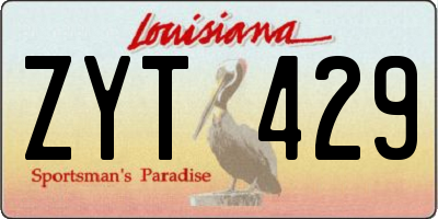 LA license plate ZYT429