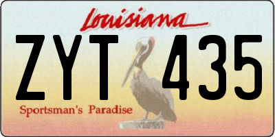 LA license plate ZYT435