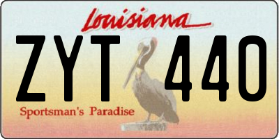 LA license plate ZYT440