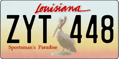 LA license plate ZYT448
