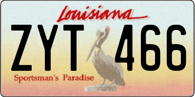 LA license plate ZYT466