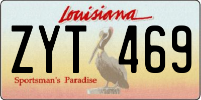 LA license plate ZYT469