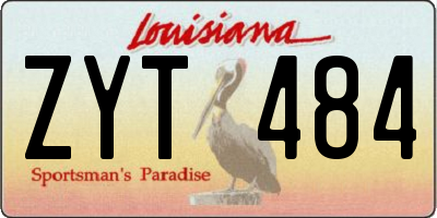 LA license plate ZYT484