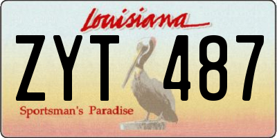 LA license plate ZYT487