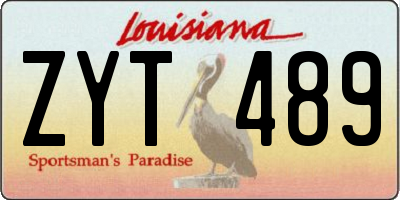LA license plate ZYT489