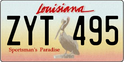 LA license plate ZYT495