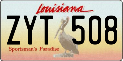 LA license plate ZYT508