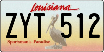 LA license plate ZYT512
